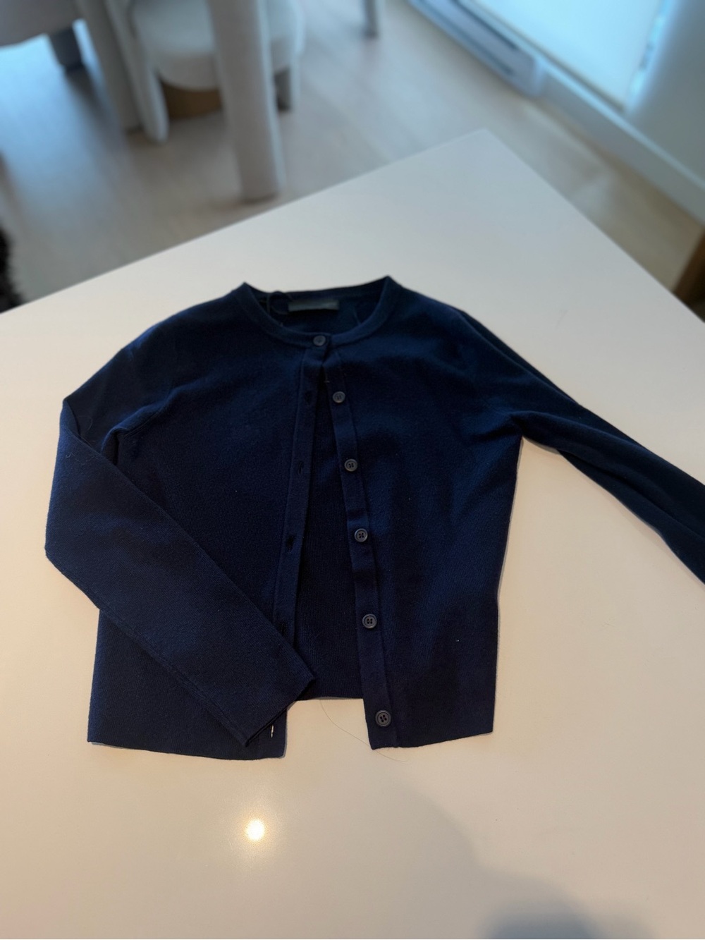 Zara Classic Navy Button-Front Women's Cardigan Sweater